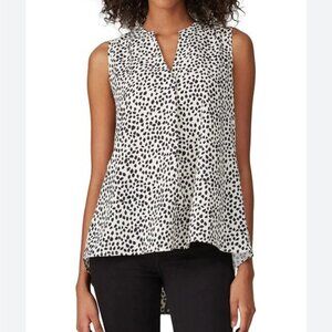 Rose Olive Womens Animal Print Sleeveless Blouse Small V Neck NWT